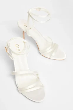 Quiz Bridal White Strappy Heels New