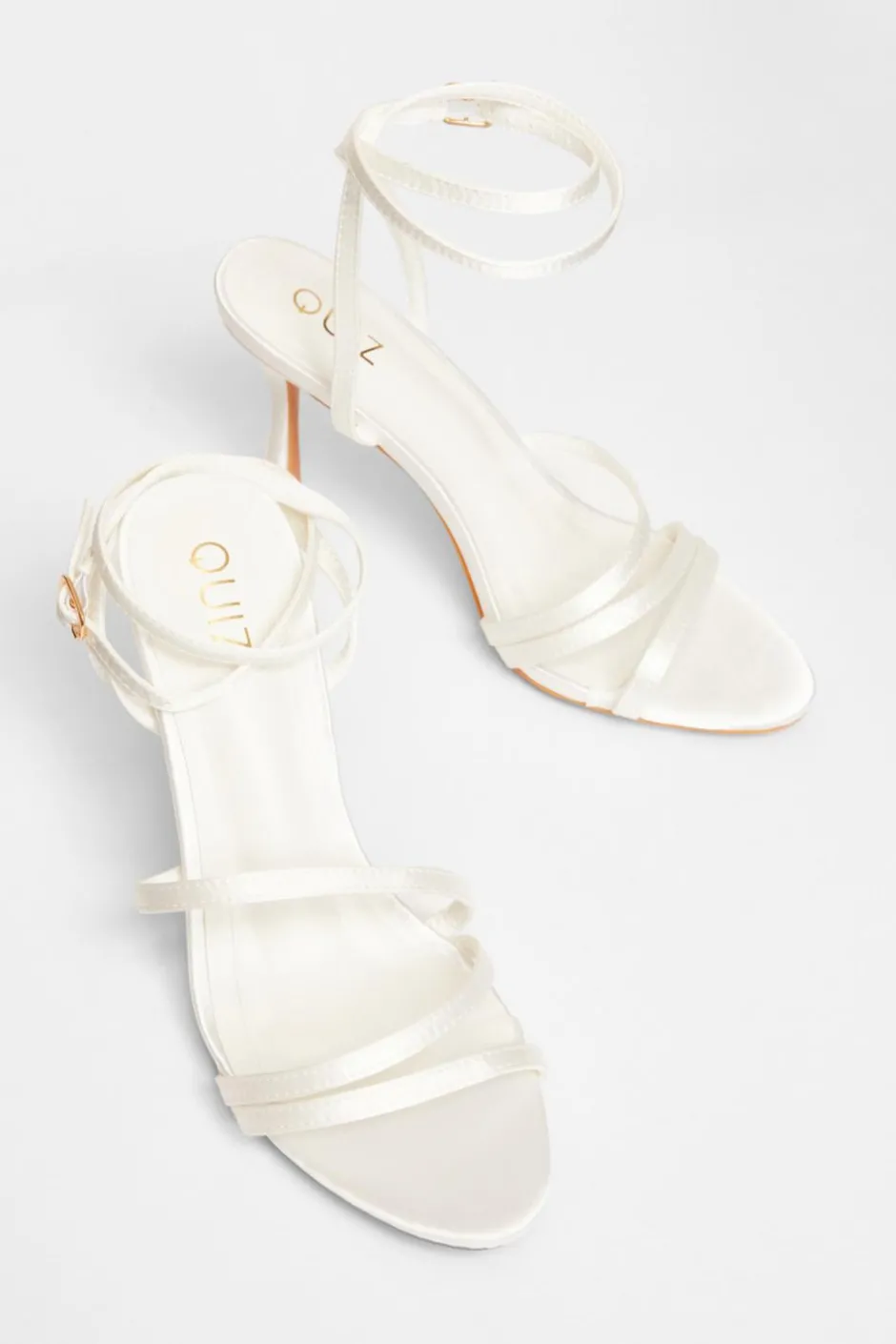 Quiz Bridal White Strappy Heels New