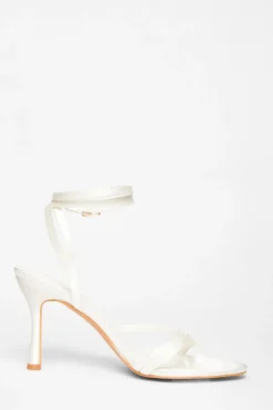 Quiz Bridal White Strappy Heels New