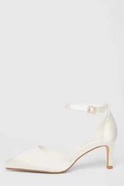 Quiz Bridal Wide Fit White Court Heels New