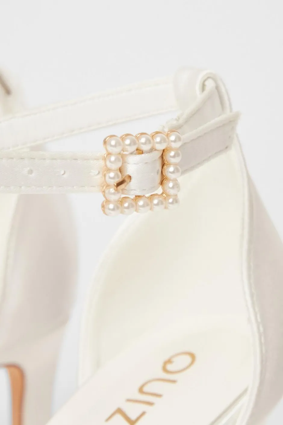 Quiz Bridal Wide Fit White Court Heels New