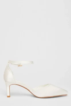 Quiz Bridal Wide Fit White Court Heels New