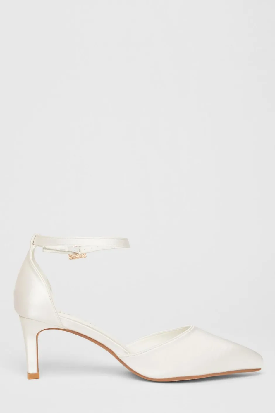 Quiz Bridal Wide Fit White Court Heels New
