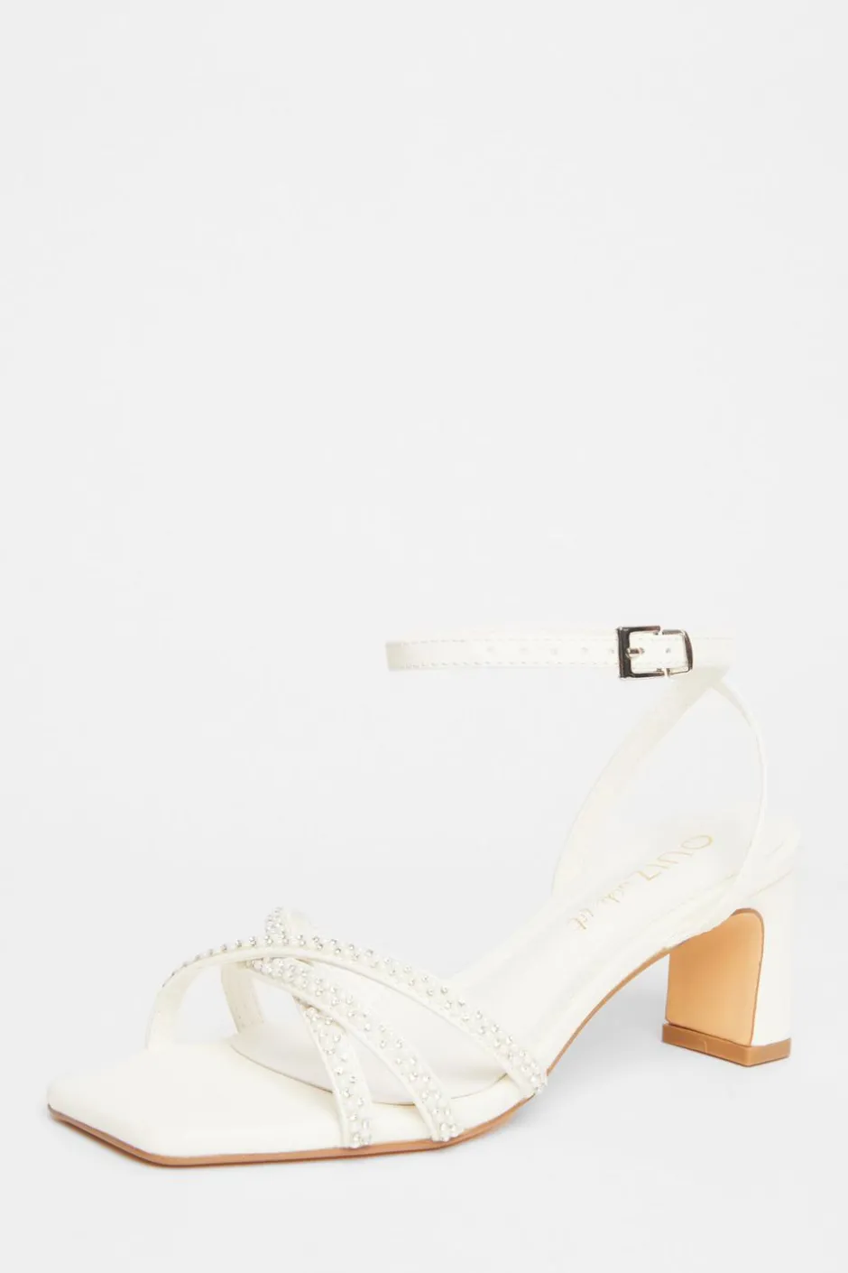 Quiz Bridal Wide Fit White Diamante Heeled Sandals Best