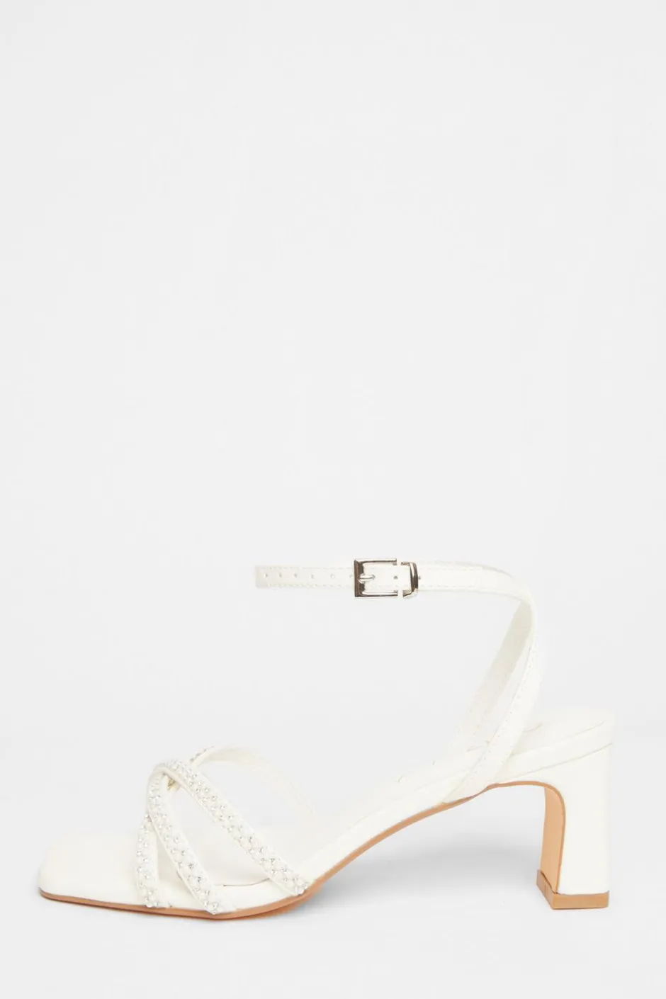 Quiz Bridal Wide Fit White Diamante Heeled Sandals Best