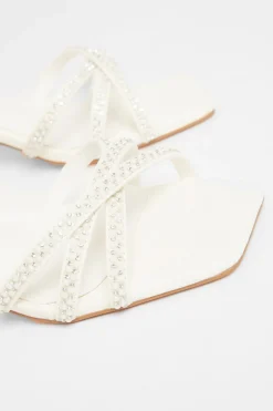 Quiz Bridal Wide Fit White Diamante Heeled Sandals Best