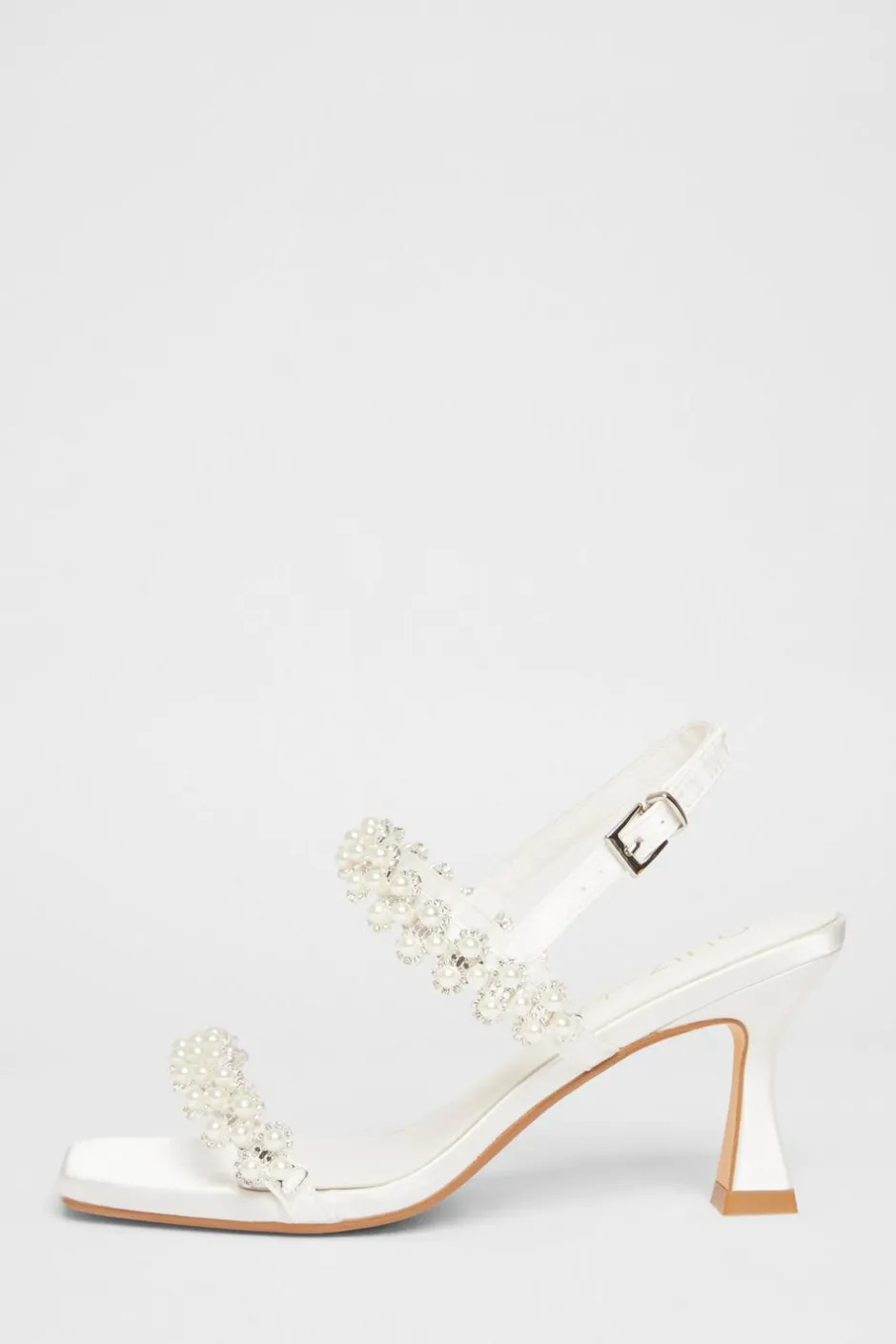 Quiz Bridal Wide Fit White Embellished Heels Outlet