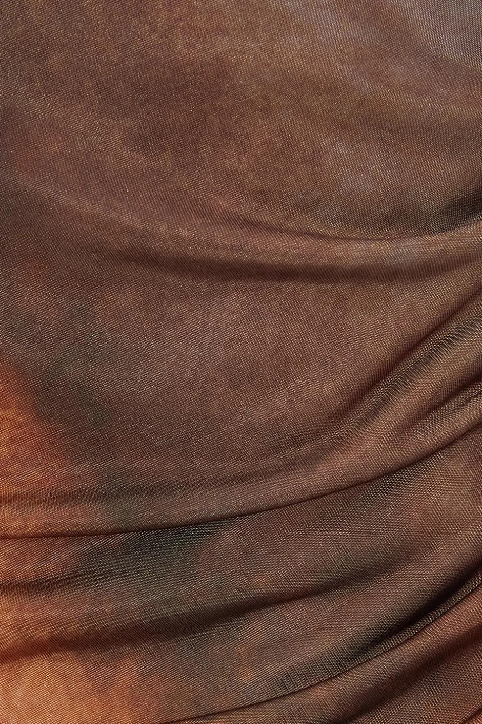 Quiz Brown Asymmetric Tie Dye Crop Top Discount