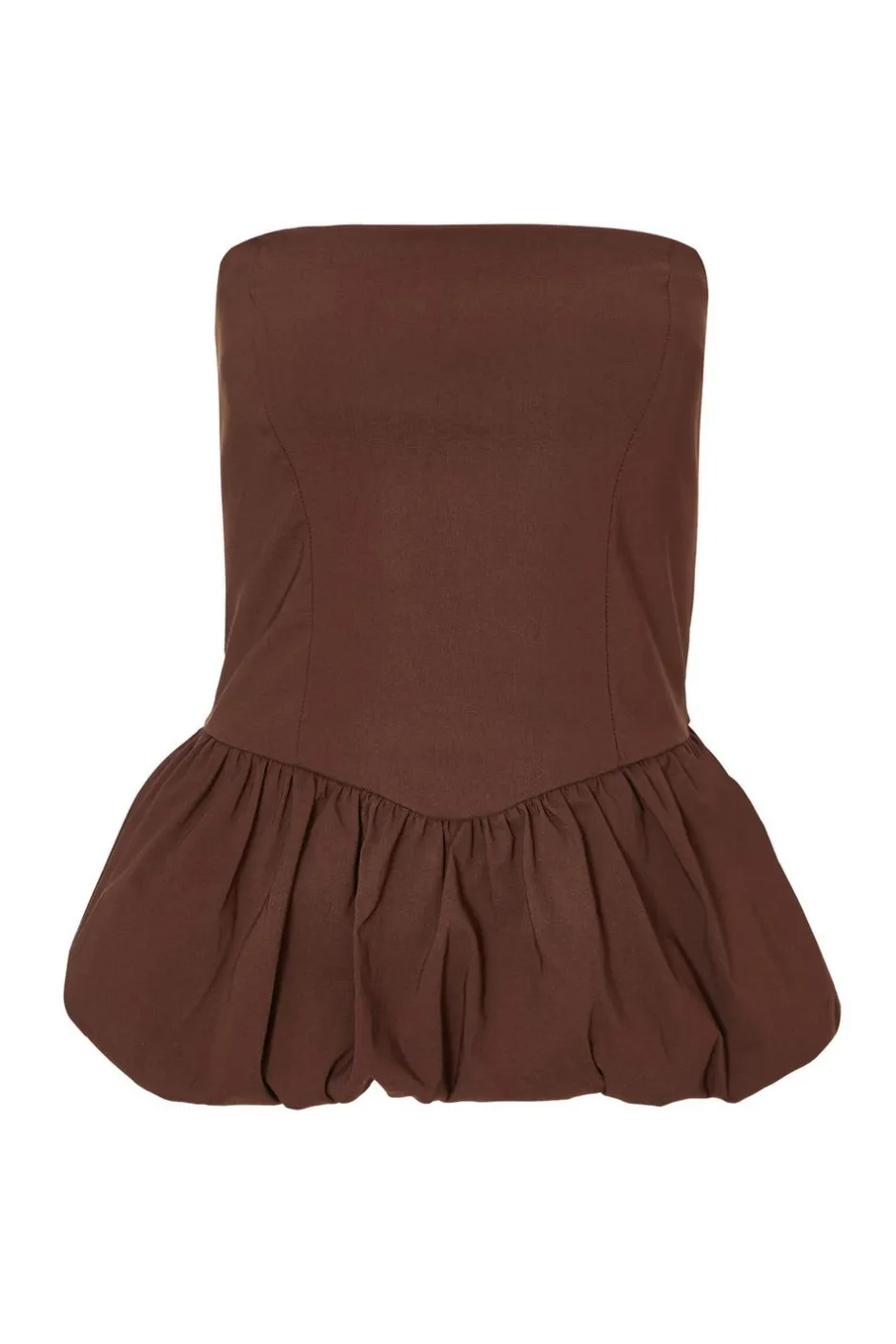 Quiz Brown Bandeau Bubble Hem Top Sale