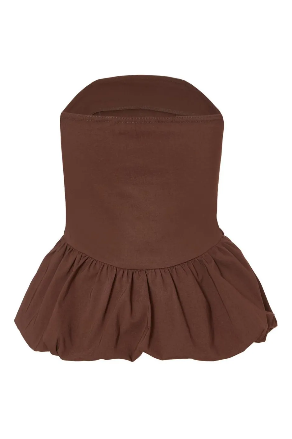 Quiz Brown Bandeau Bubble Hem Top Sale