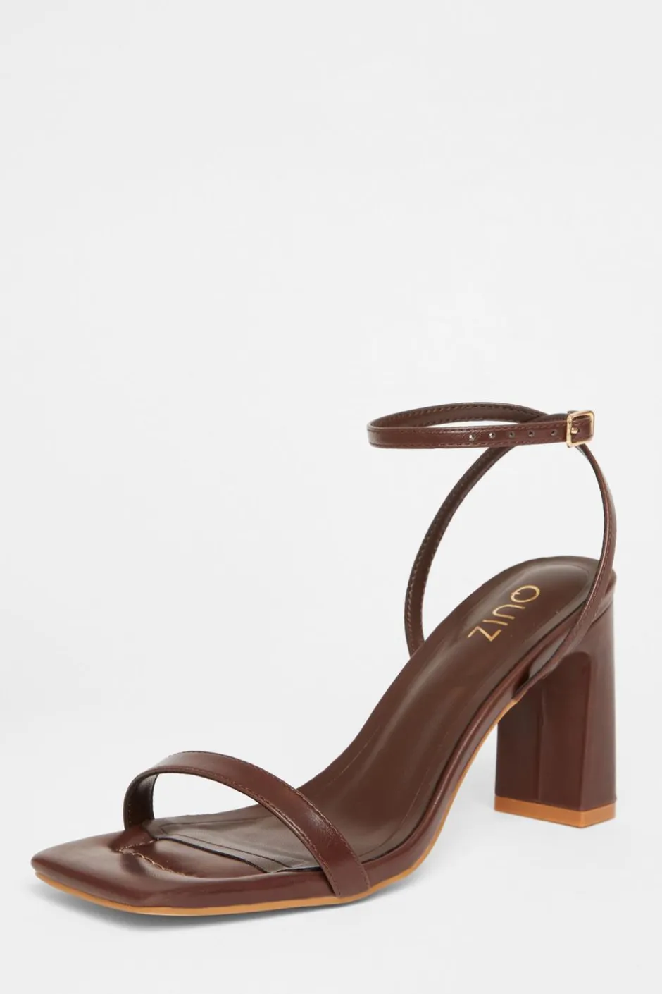 Quiz Barely There Block Heels Brown