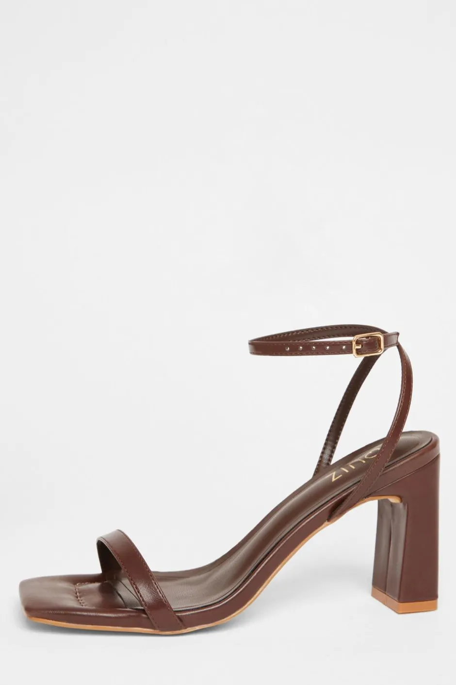 Quiz Barely There Block Heels Brown