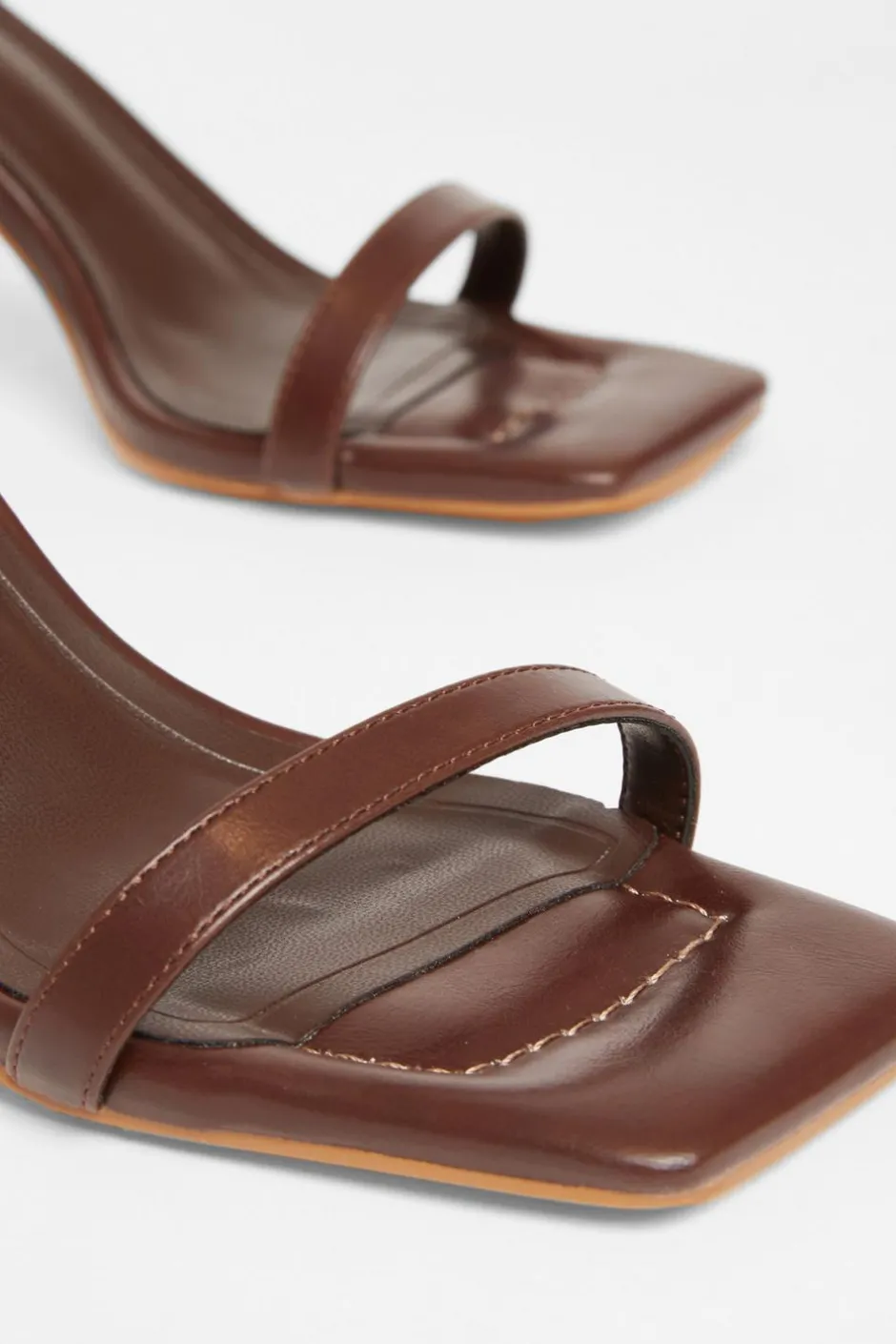 Quiz Barely There Block Heels Brown