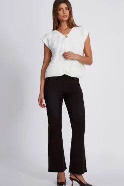 Quiz Brown Belted Flared Trousers Clearance