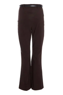 Quiz Brown Belted Flared Trousers Clearance