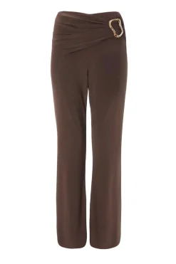 Quiz Buckle Detail Trousers Brown Sale