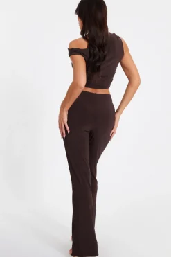 Quiz Buckle Detail Trousers Brown Sale
