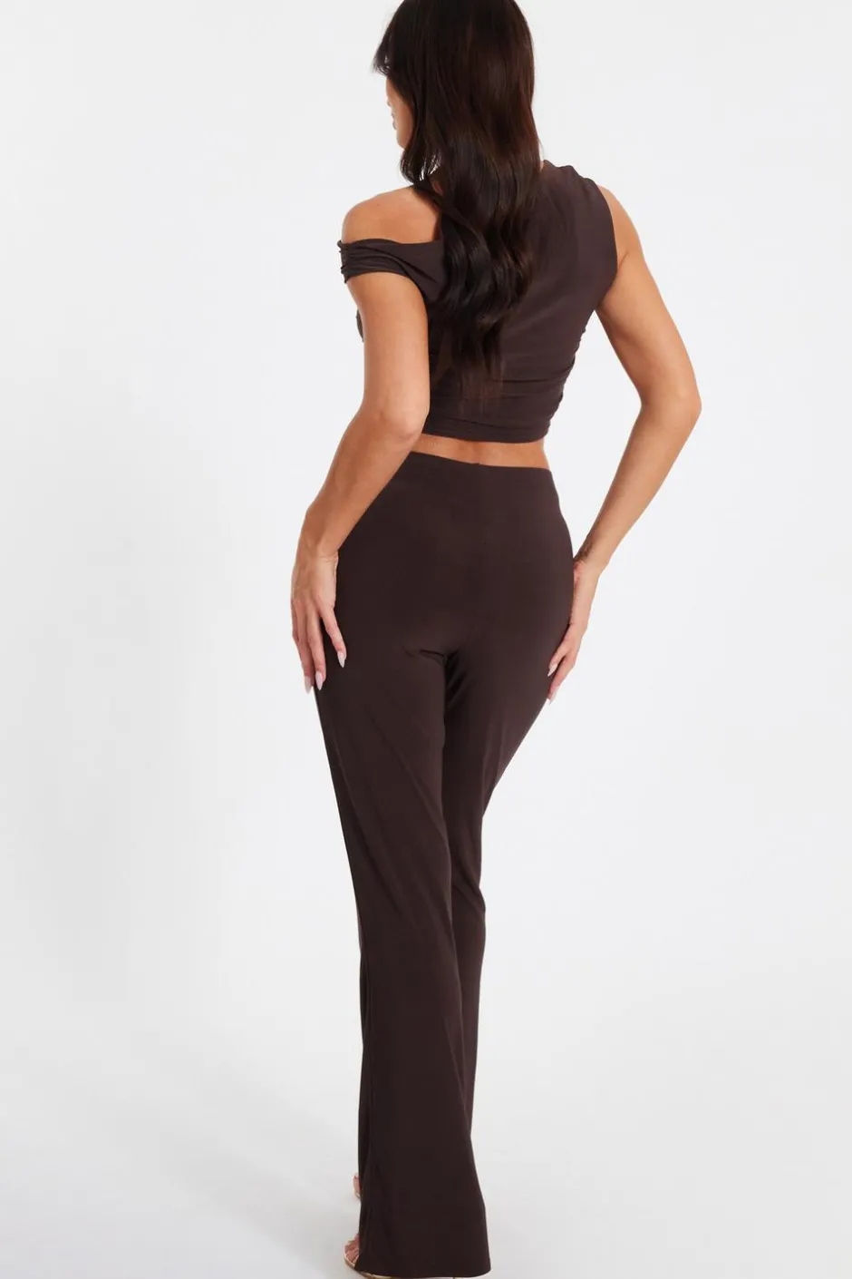 Quiz Buckle Detail Trousers Brown Sale