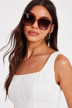 Quiz Cat Eye Sunglasses Brown
