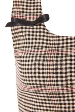 Quiz Brown Checked Corset Top Outlet