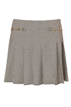 Quiz Brown Checked Mini Skirt Clearance