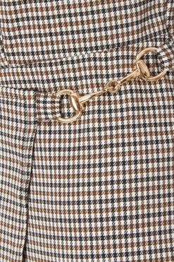 Quiz Brown Checked Playsuit