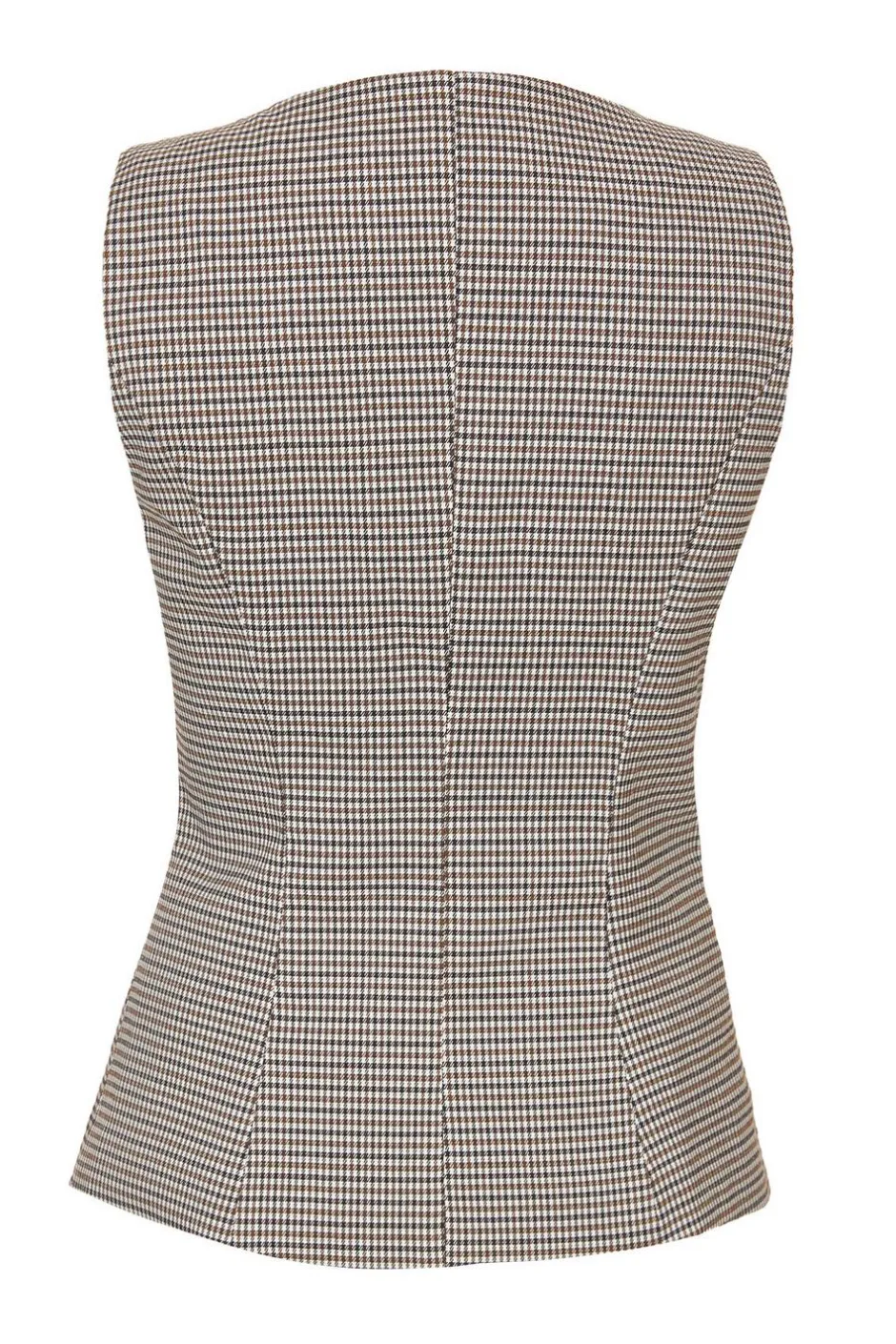Quiz Brown Checked Waistcoat Hot
