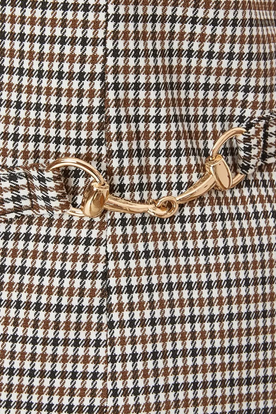 Quiz Brown Checked Waistcoat Hot