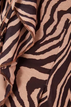 Quiz Brown Chiffon Tiger Print Dress