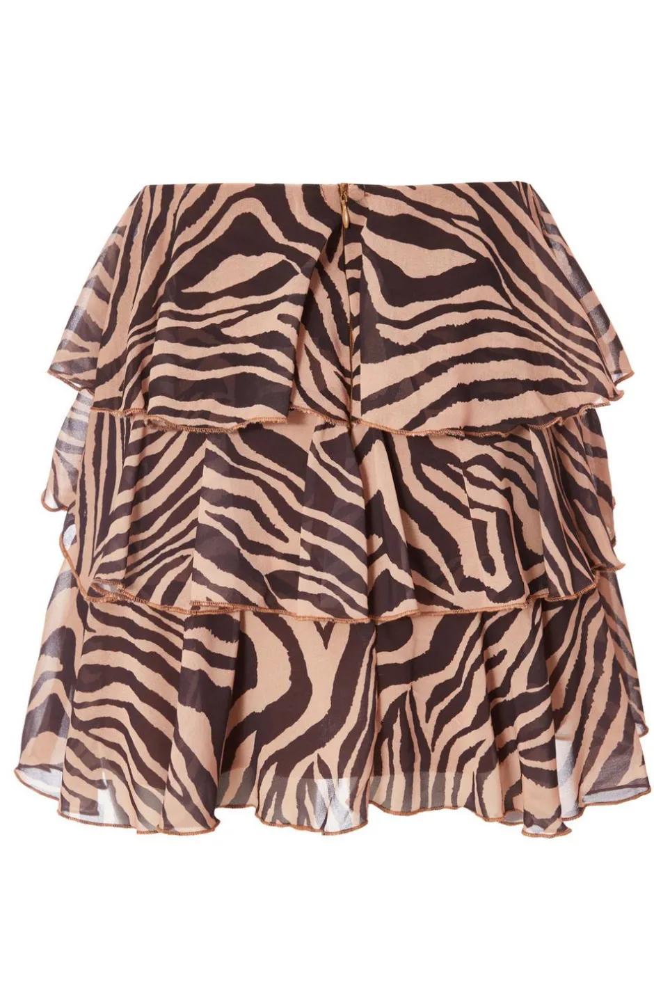 Quiz Brown Chiffon Tiger Print Skirt Hot