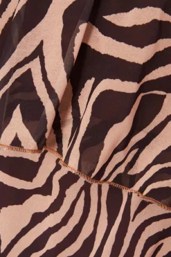 Quiz Brown Chiffon Tiger Print Skirt Hot