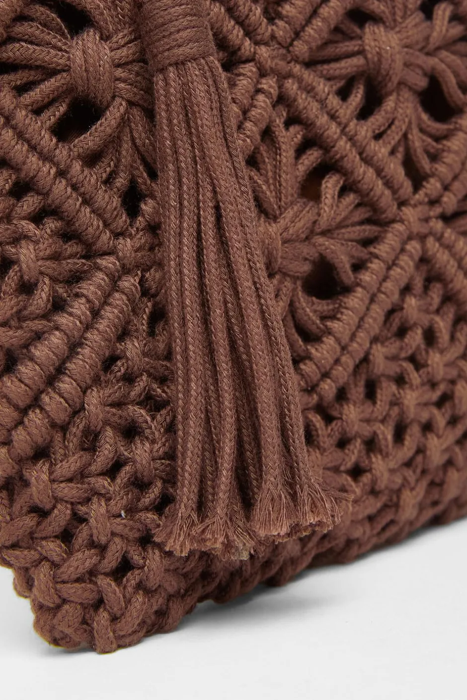 Quiz Crochet Cross Body Bag Brown Sale