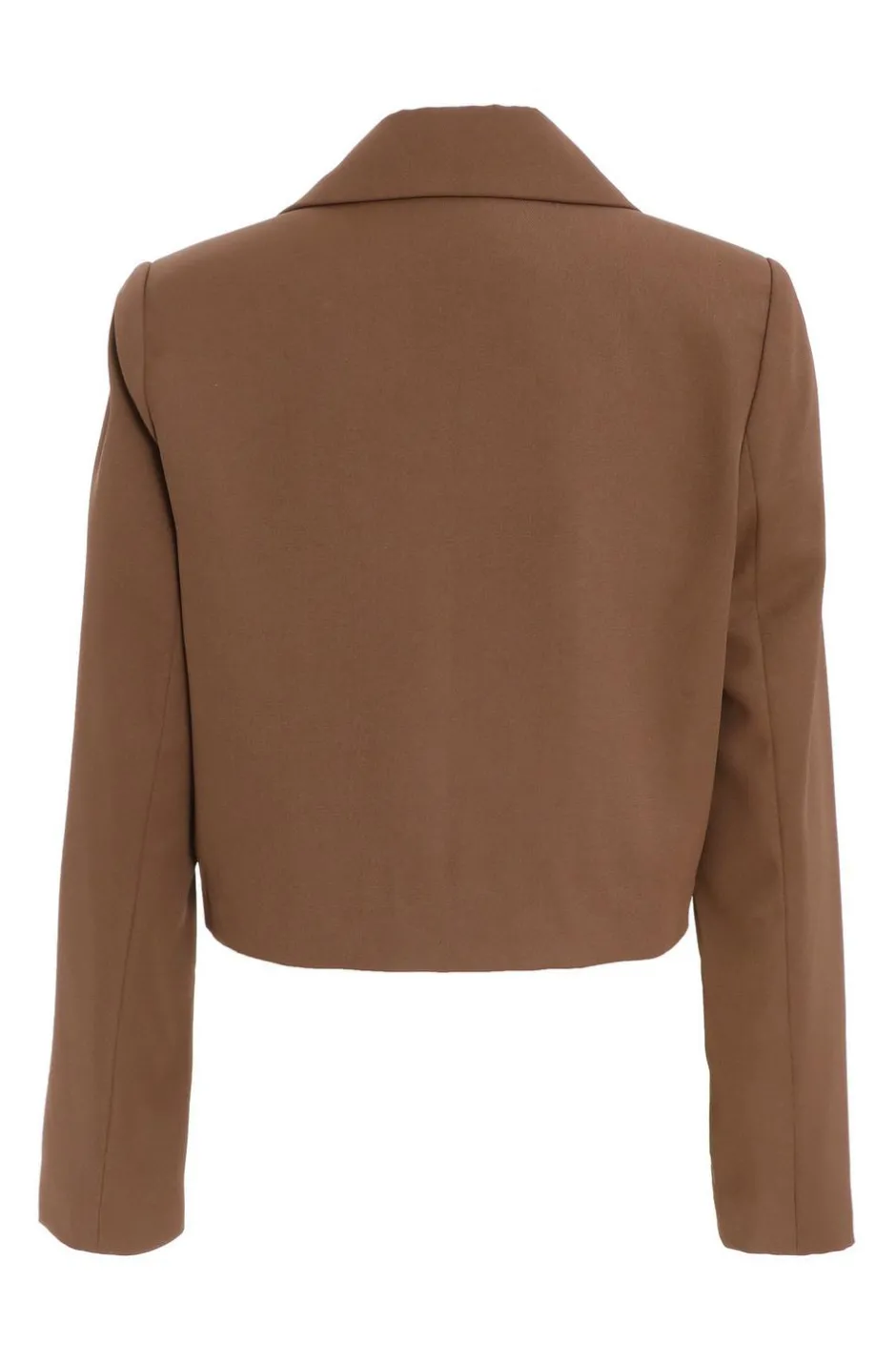 Quiz Cropped Tailored Blazer Brown Hot