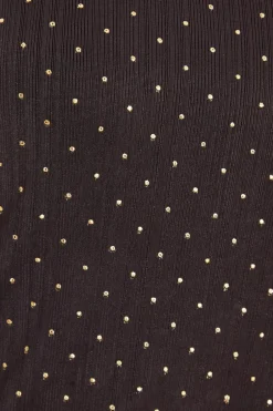 Quiz Brown Diamante Asymmetrical Dress Best