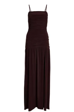 Quiz Brown Drop Waist Maxi Dress Outlet