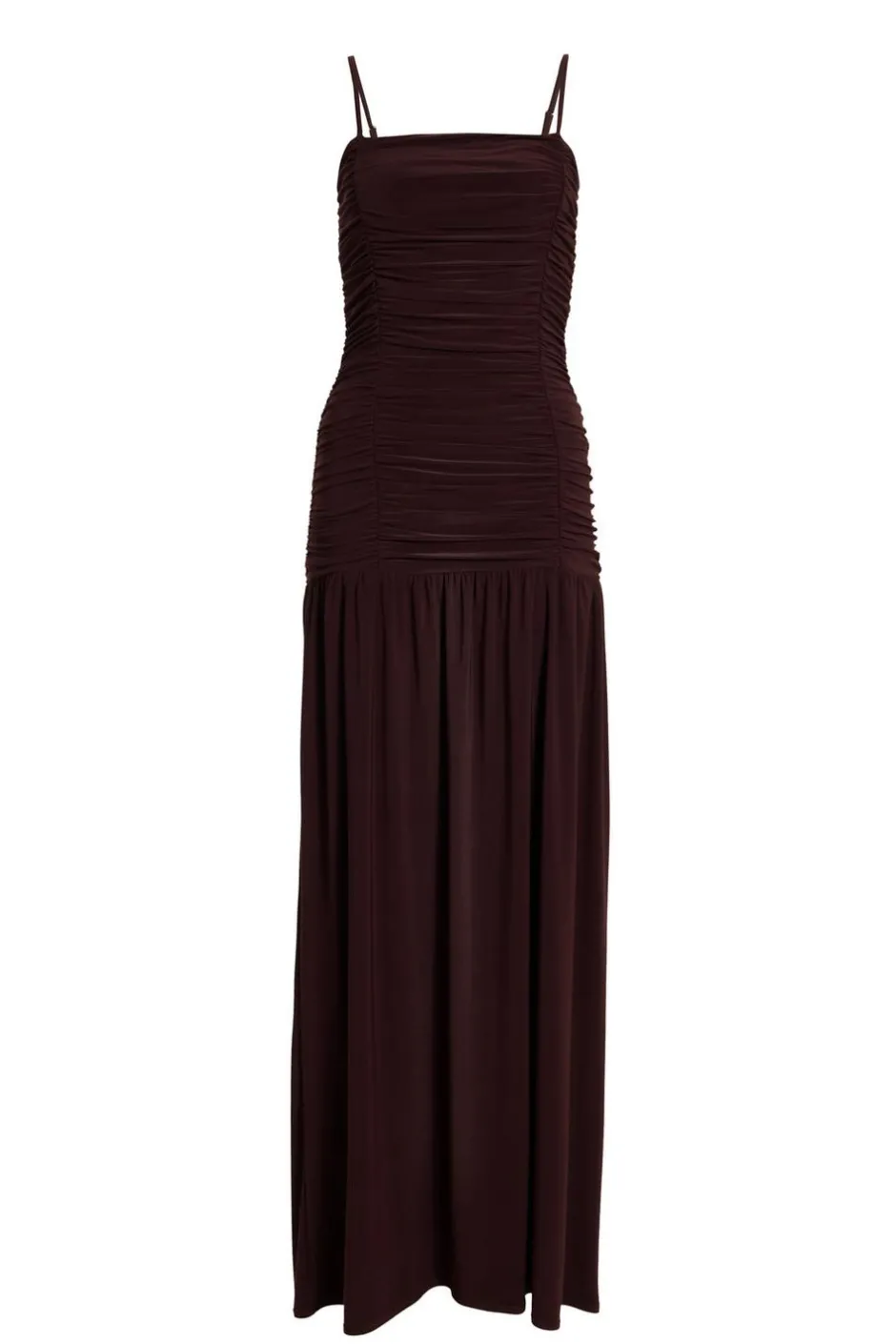 Quiz Brown Drop Waist Maxi Dress Outlet