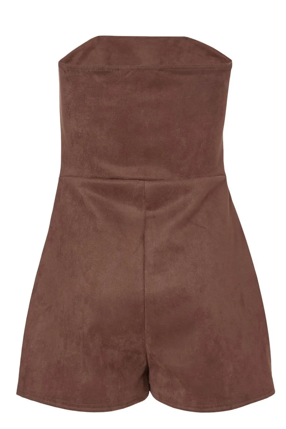 Quiz Brown Faux Suede Bandeau Playsuit Online