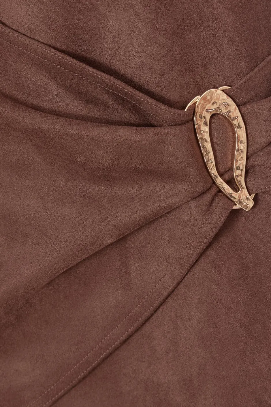 Quiz Brown Faux Suede Bandeau Playsuit Online