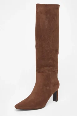 Quiz Brown Faux Suede Heeled Boots Best