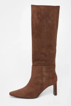 Quiz Brown Faux Suede Heeled Boots Best