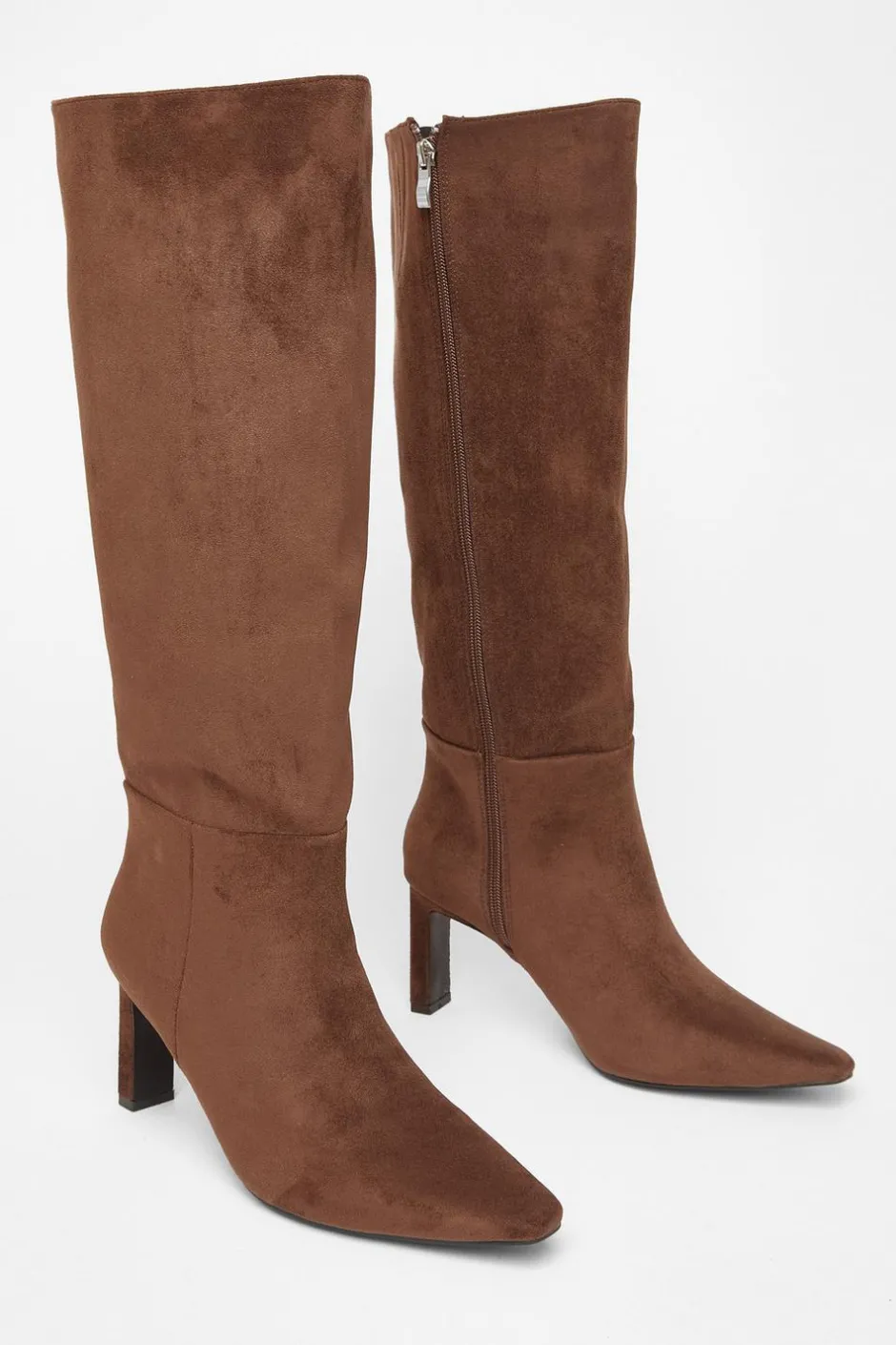 Quiz Brown Faux Suede Heeled Boots Best