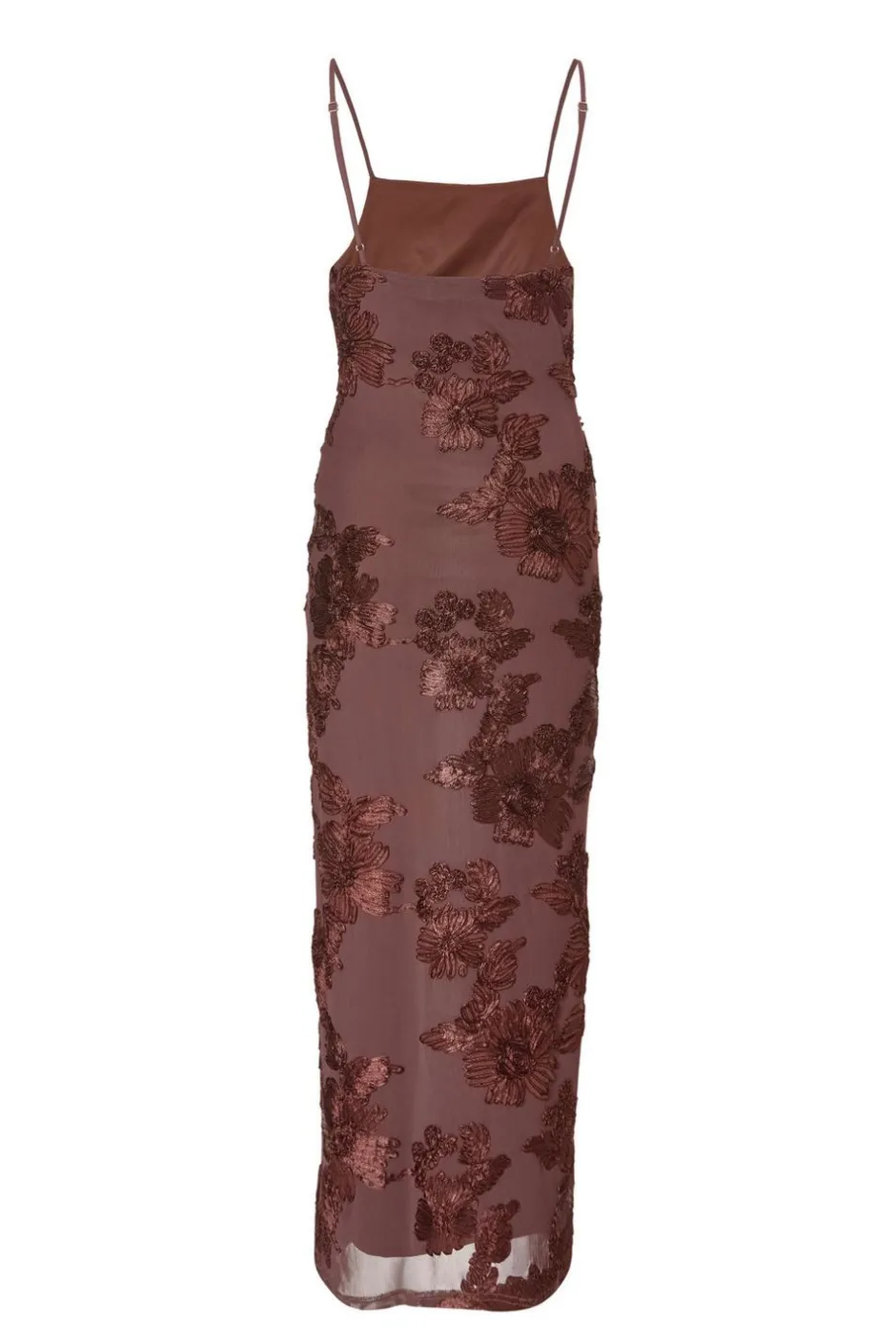 Quiz Brown Floral Applique Midaxi Dress New