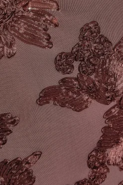 Quiz Brown Floral Applique Midaxi Dress New