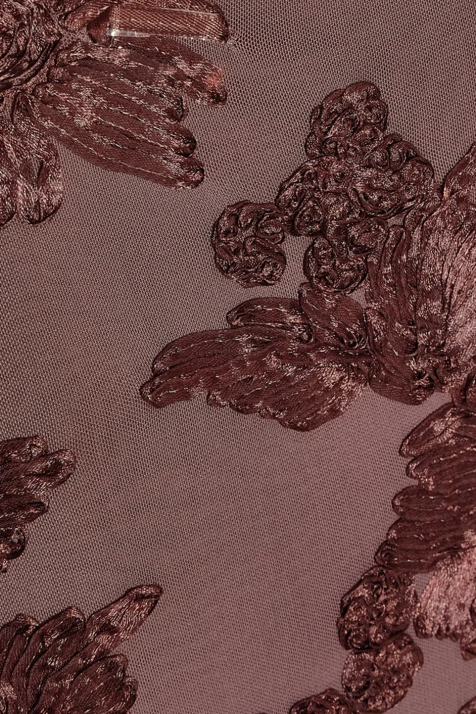 Quiz Brown Floral Applique Midaxi Dress New