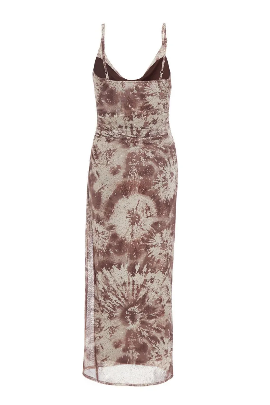 Quiz Brown Glitter Mesh Midaxi Dress