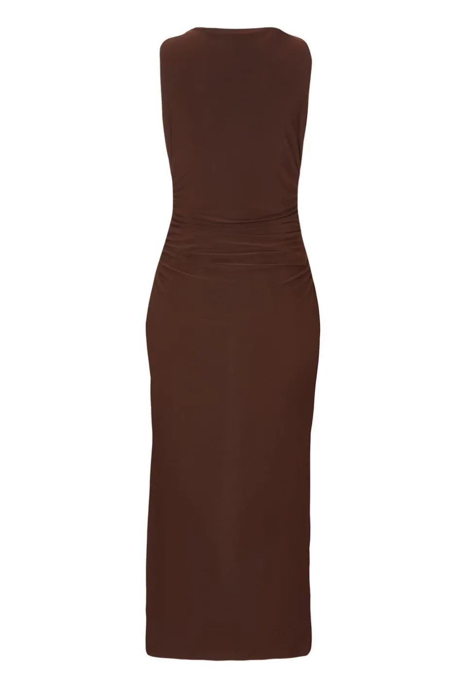 Quiz Gold Buckle Midaxi Dress Brown New