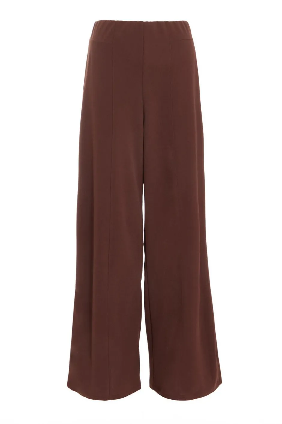 Quiz High Waist Wide Leg Trousers Brown Outlet