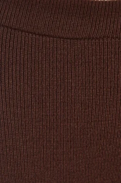 Quiz Knit Midaxi Skirt Brown