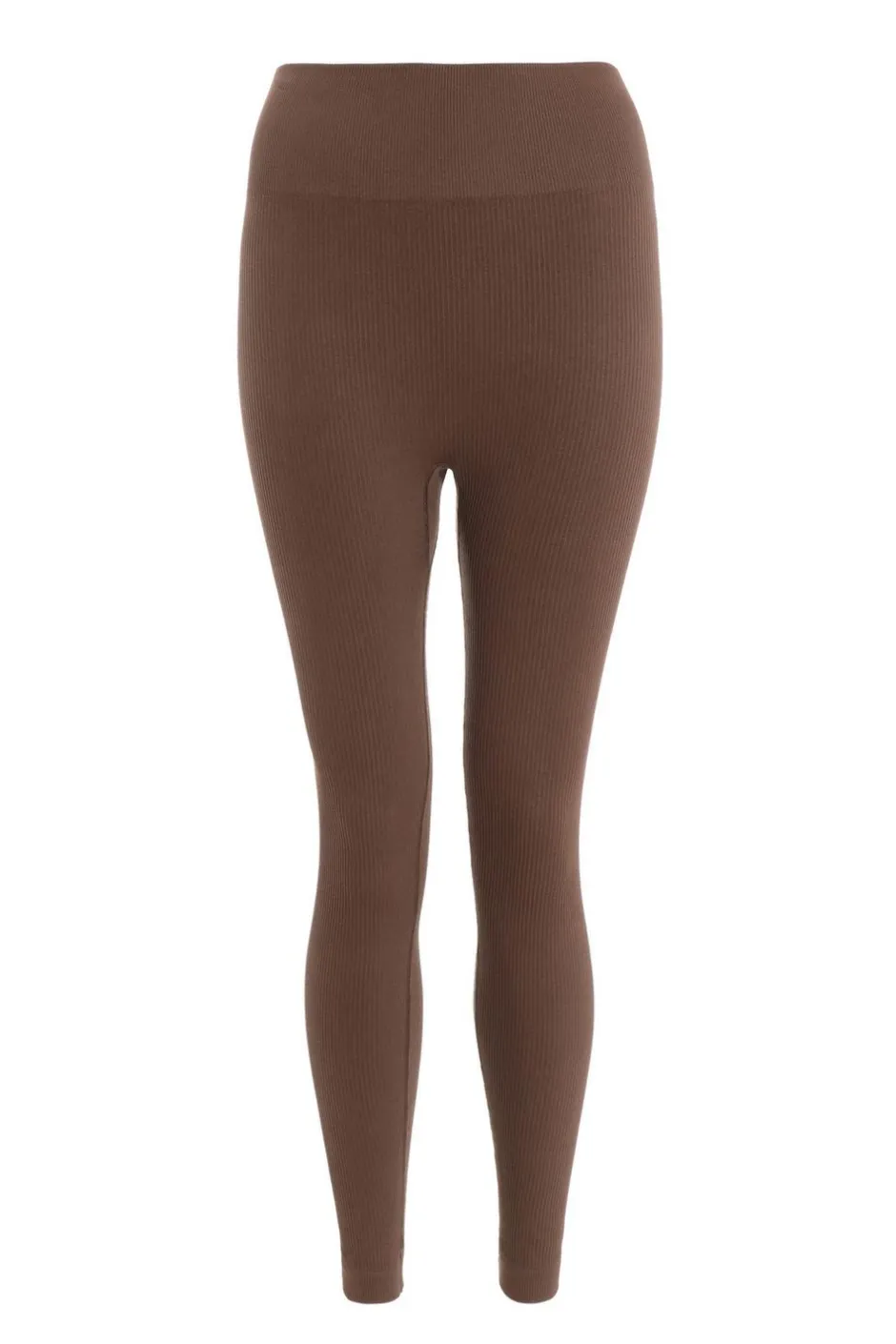 Quiz Knit Ribbed Leggings Brown New