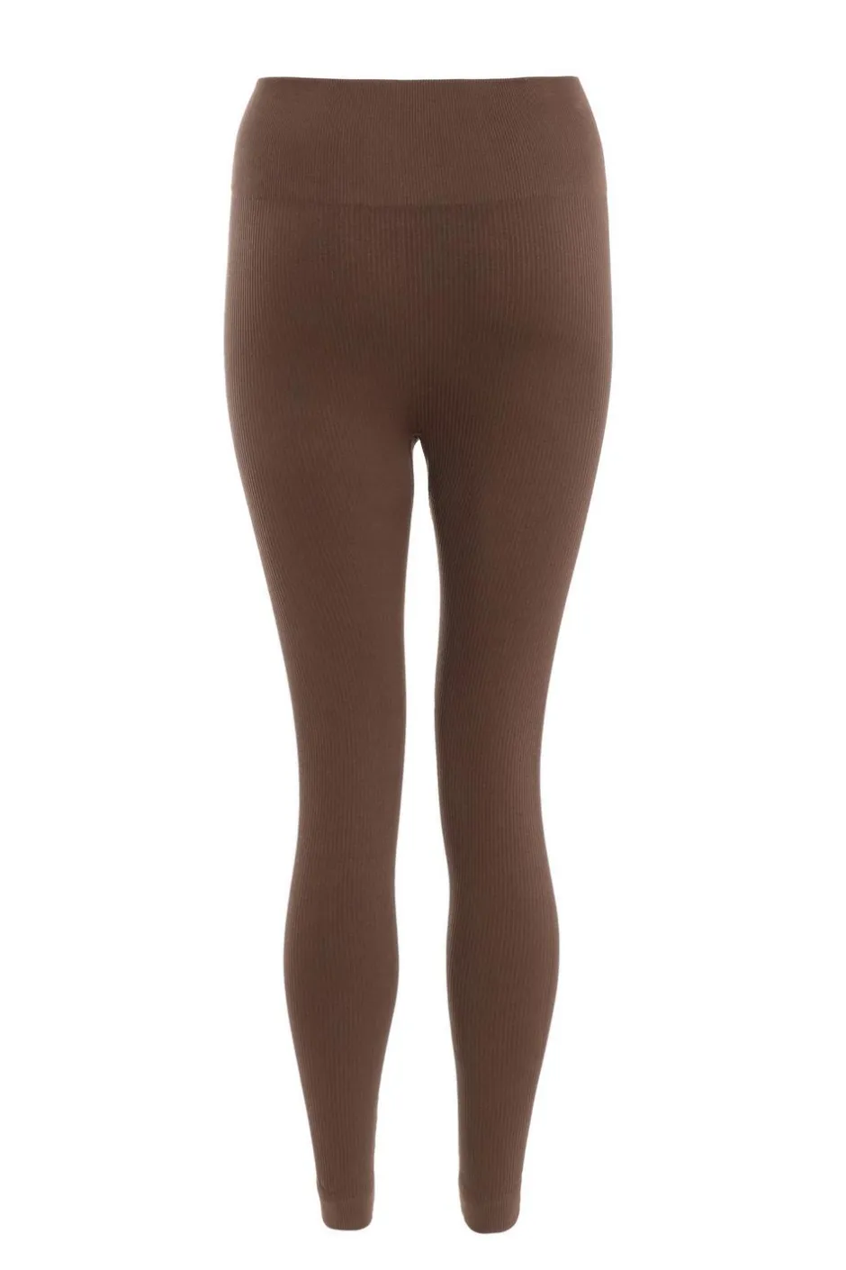Quiz Knit Ribbed Leggings Brown New